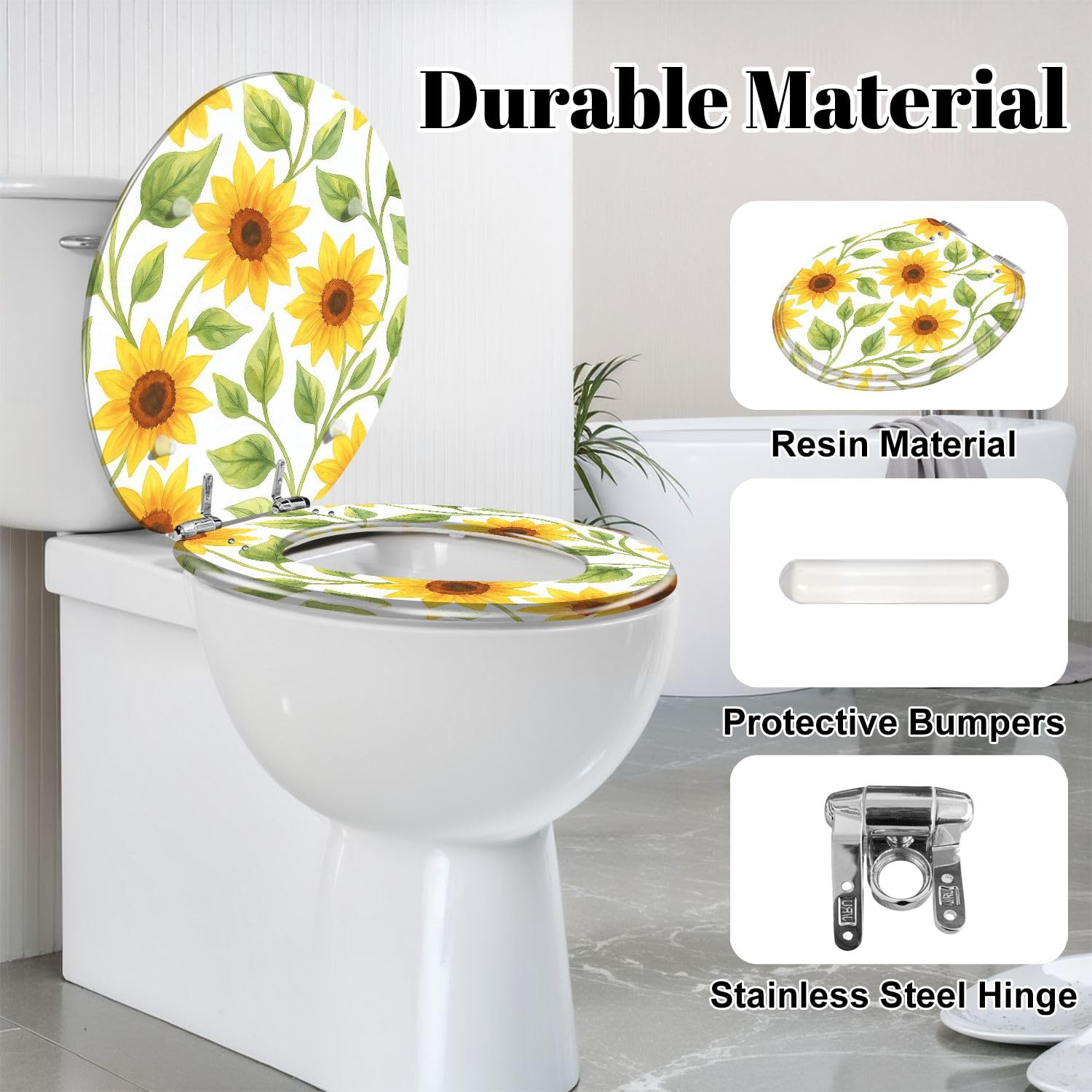 Sedile WC generico con chiusura ammortizzata per WC domestici
