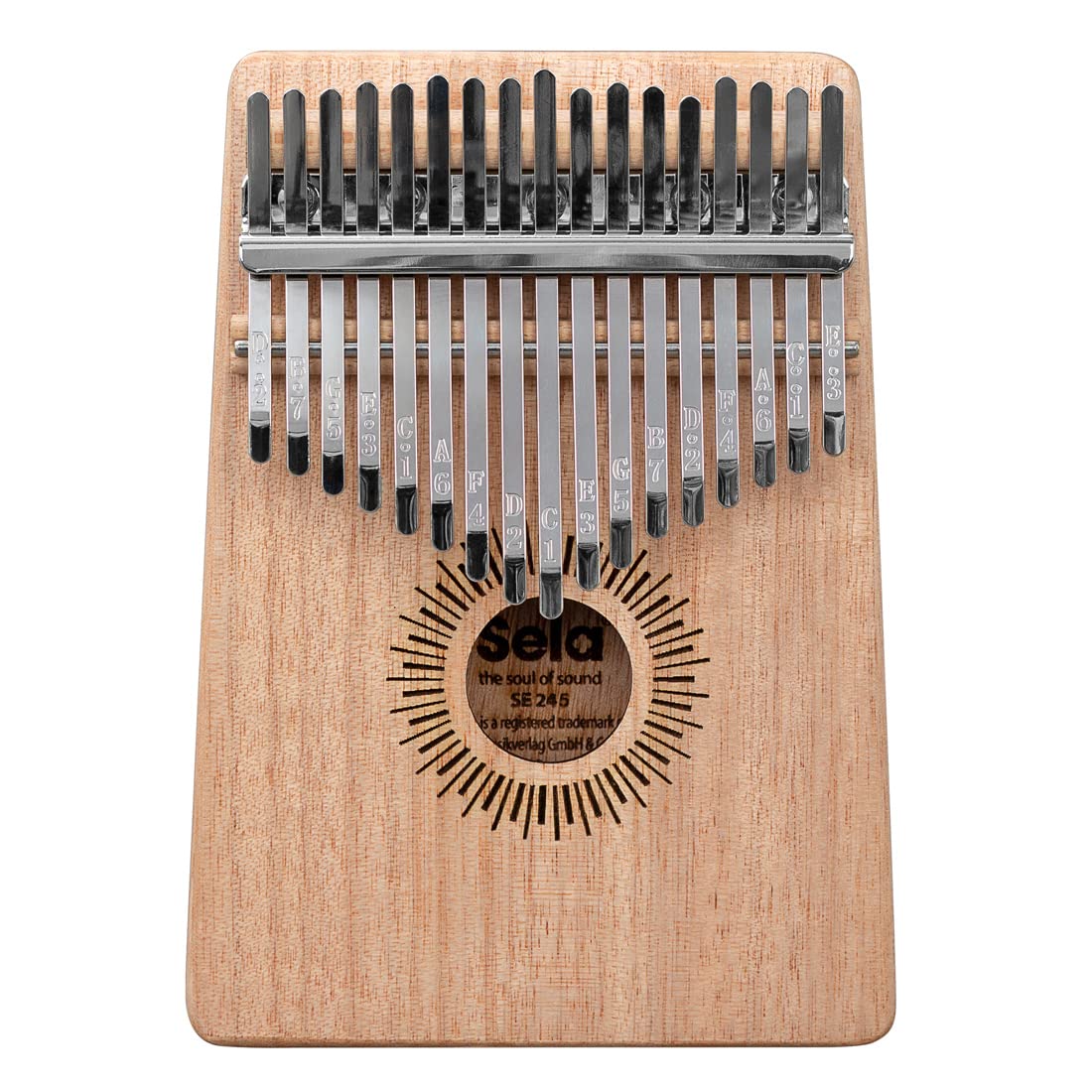 Sela SE245 Kalimba Mogano 17, Percussioni Strumento Musicale + panno in microfibra Keepdrum