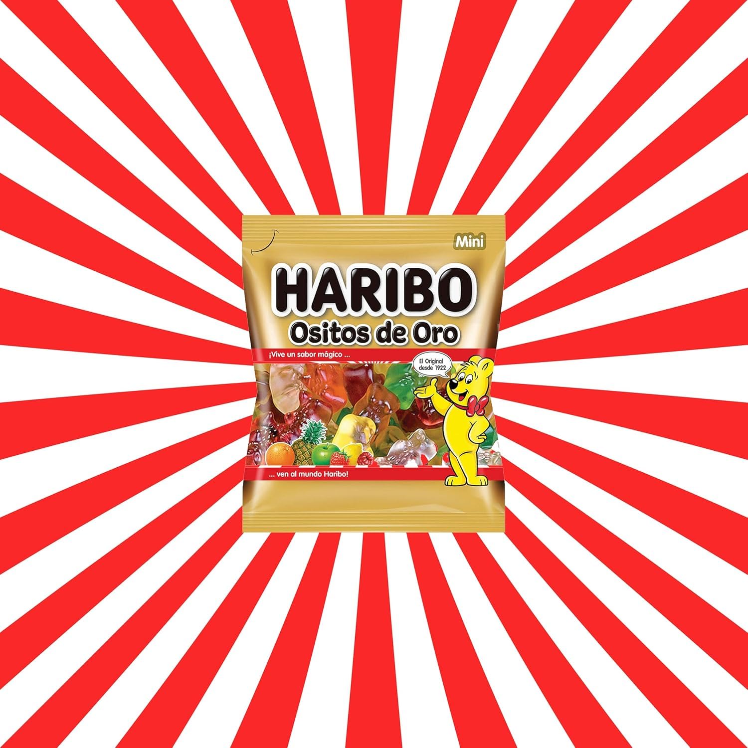 Haribo Ositos de Oro Mini Bolsitas 50 Lote Gominolas Regalo Cumpleaños Halloween Comuniones Navidad