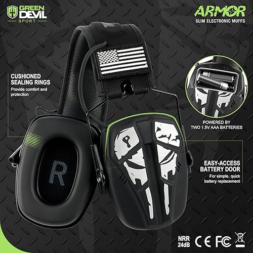 Miniatura 7 de GREEN DEVIL Disparo Protección auditiva Reducción de ruido electrónico Protección auditiva Orejeras Auriculares para pistola de caza