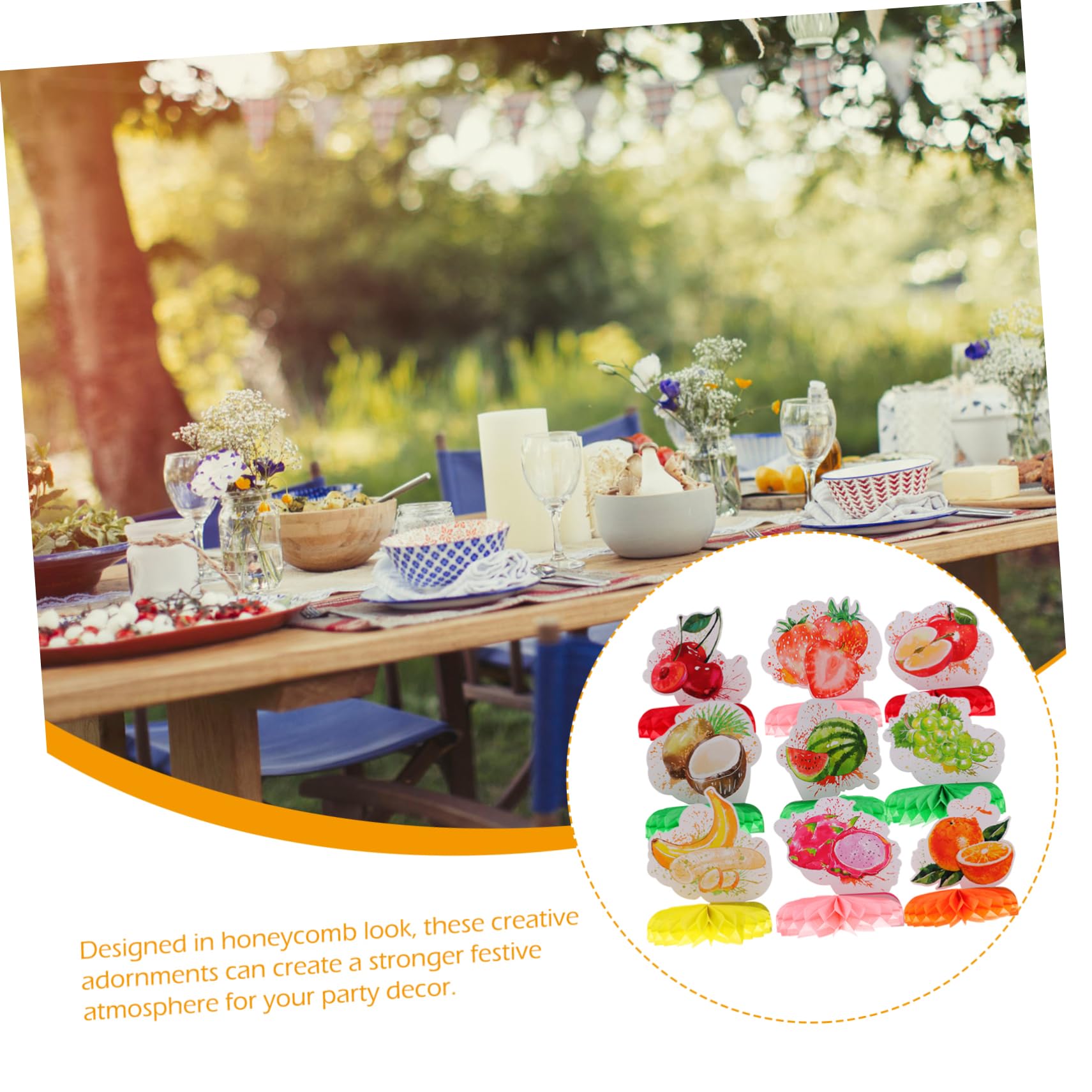 TOPBATHY 27 Stk Wabentisch Orangefarbene Wabenbälle Ananas-deko Für Zu Hause Ananas-dekorationen Orangefarbenes Partyzubehör Erdbeerwaben-mittelstücke Puppe Papier Sommer Ornamente