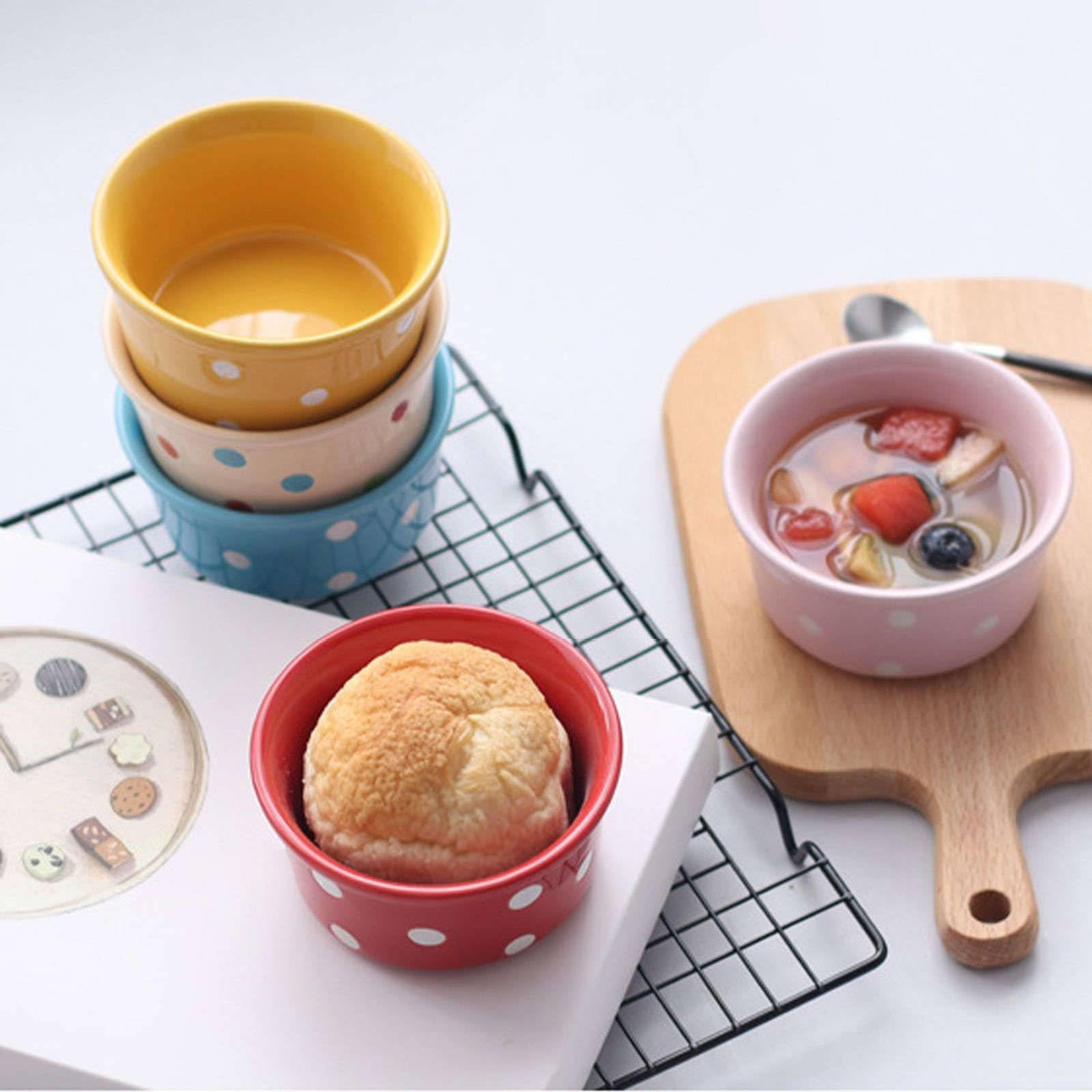 Juego de 4 ramequines verdes de 230 ml, aptos para horno, creme brulee, perfectos para freidora de aire y hornear, utensilios de cocina de cerámica duraderos