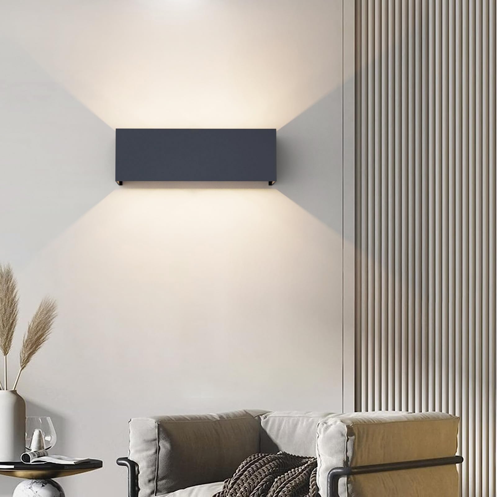 Klighten lampade da parete 30W Esterno/Interno Moderno,lampada da esterno Bianco Caldo 4000K Applique da Parete,IP65 Impermeabile,Angolo del Fascio Regolabile Applique(Antracite)