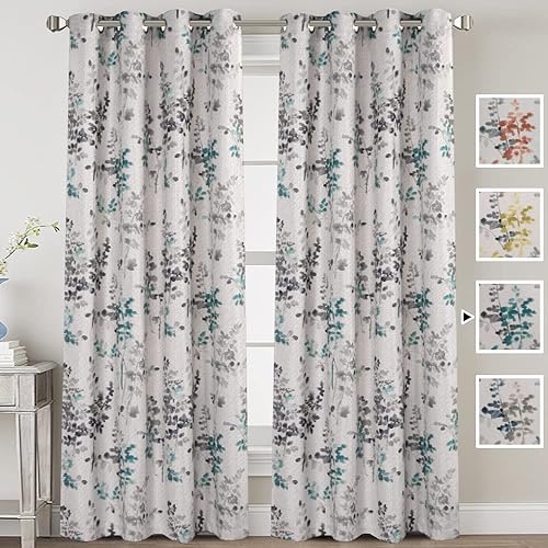 Miniatura 84 de H.VERSAILTEX Cortinas opacas de lino de 96 pulgadas de largo con aislamiento térmico para oscurecer la habitación, cortinas de lino con textura