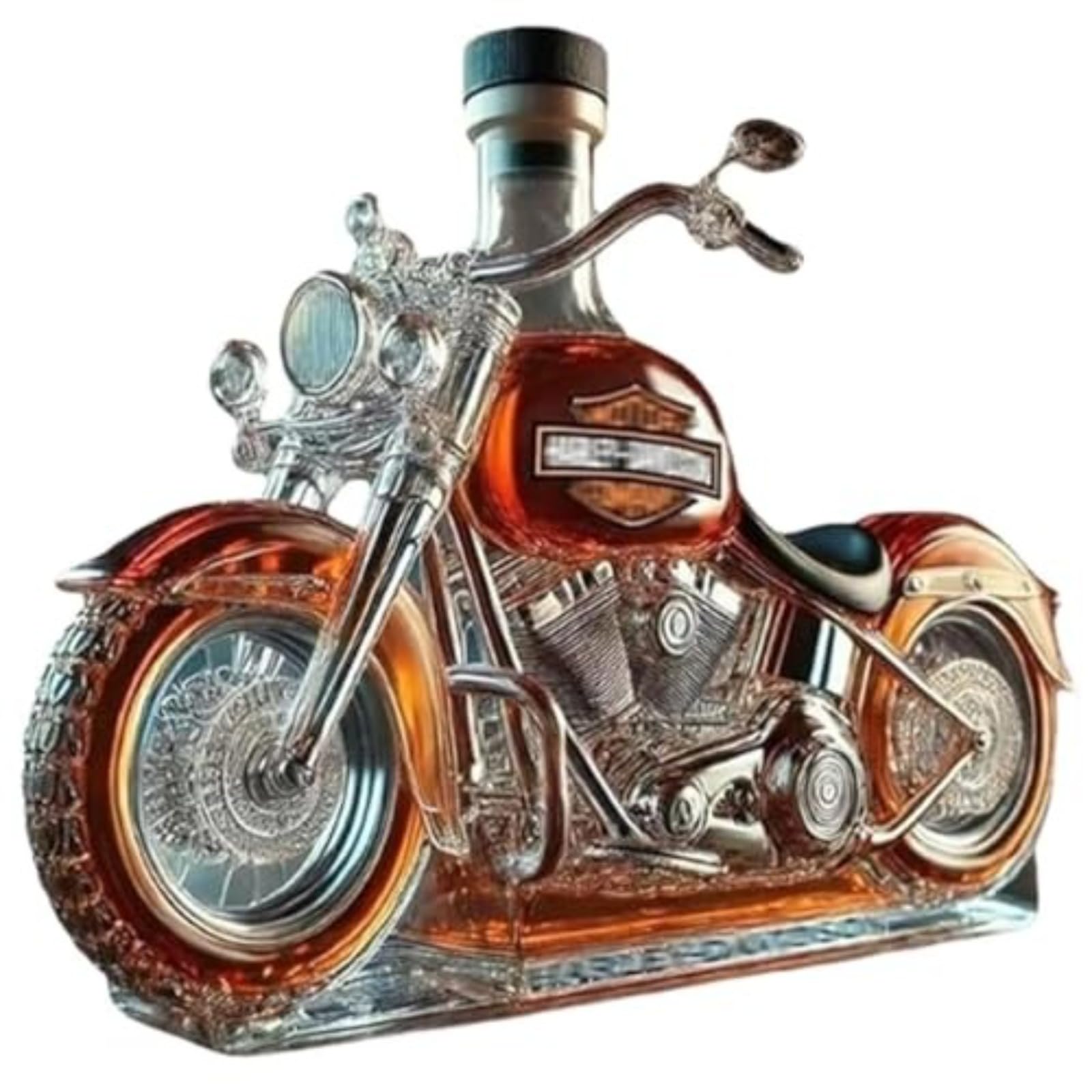 V-Twin Reserve Whiskey Decanter, Motorcycle Whiskey Bottle, Eagle Shape Whiskey Bottle, 300ml 3D Engraving, Suitable for Bar, Table, Kitchen