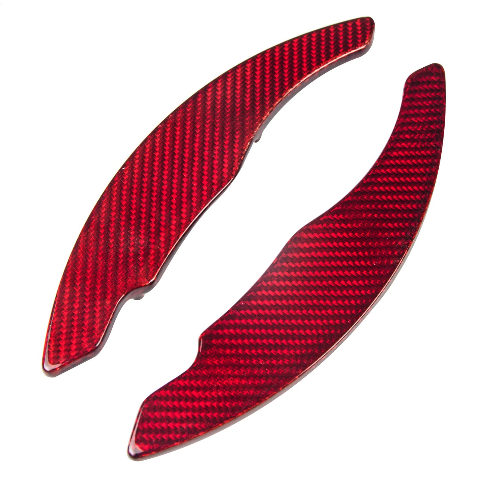 SK CUSTOM Steering Wheel Shift Paddle Extended Shifter Trim Cover Compatible with Volkswagen Golf 7 Scirocco SAGITAR GLI LAMANDO GTS Polo GTI Carbon Fiber Car Accessories Gloss Red