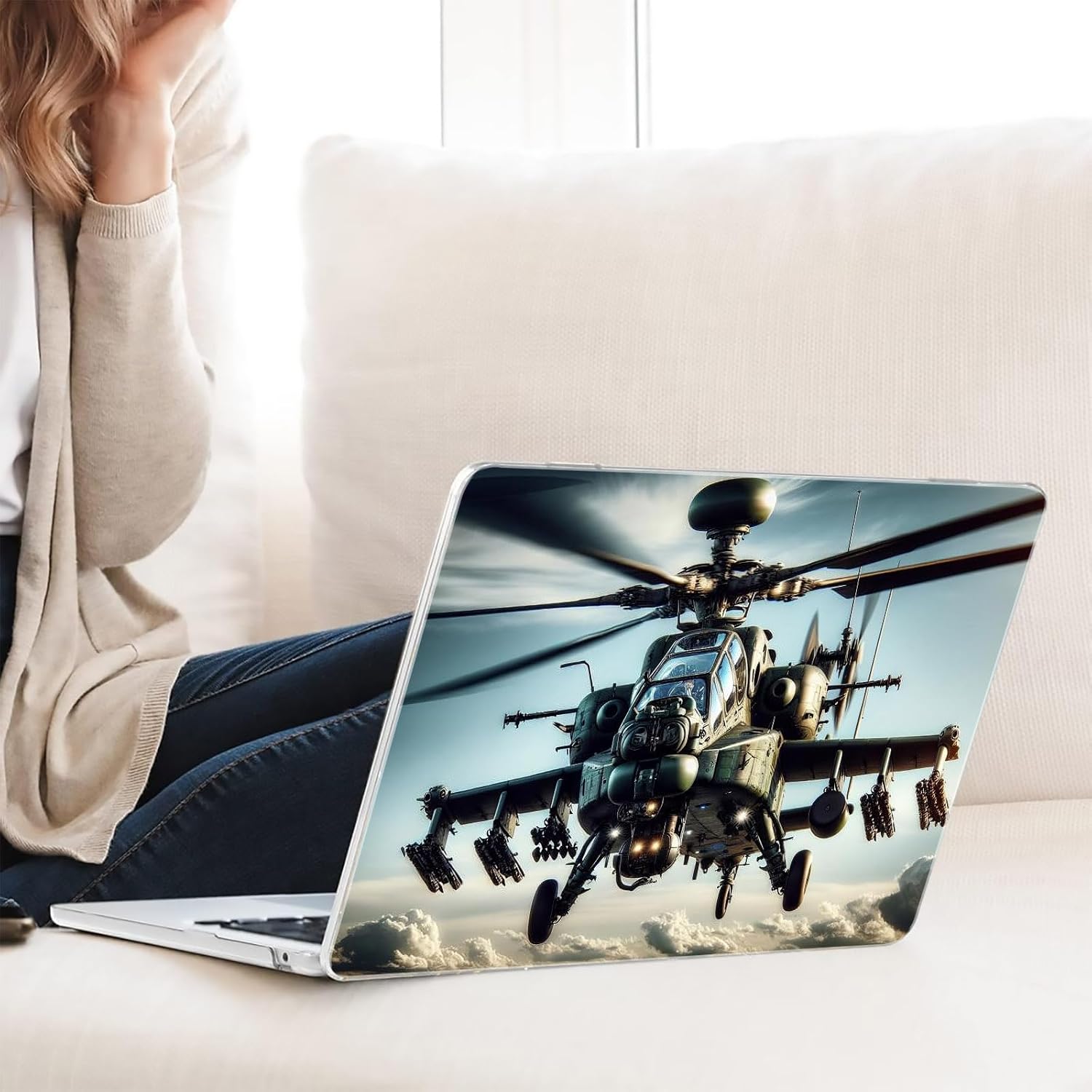 Compatible with MacBook Neo 13-inch, Hard Shell Case with Keyboard Cover and Screen Protector (A3404 A18 Pro chip, 2026 Release) - Helicopter MC22485