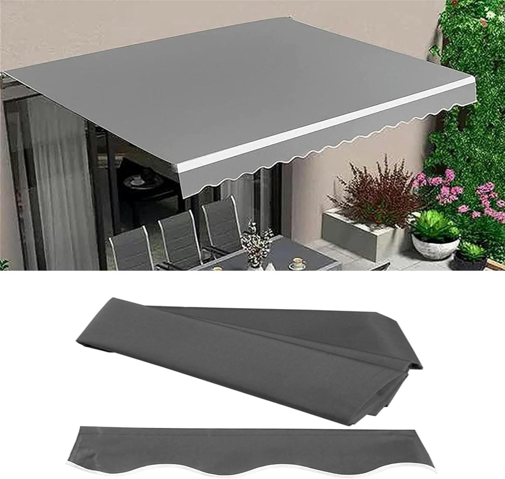 Lona para toldo exterior de rayas decorativas para crear sombra en cenas de patio y jardín