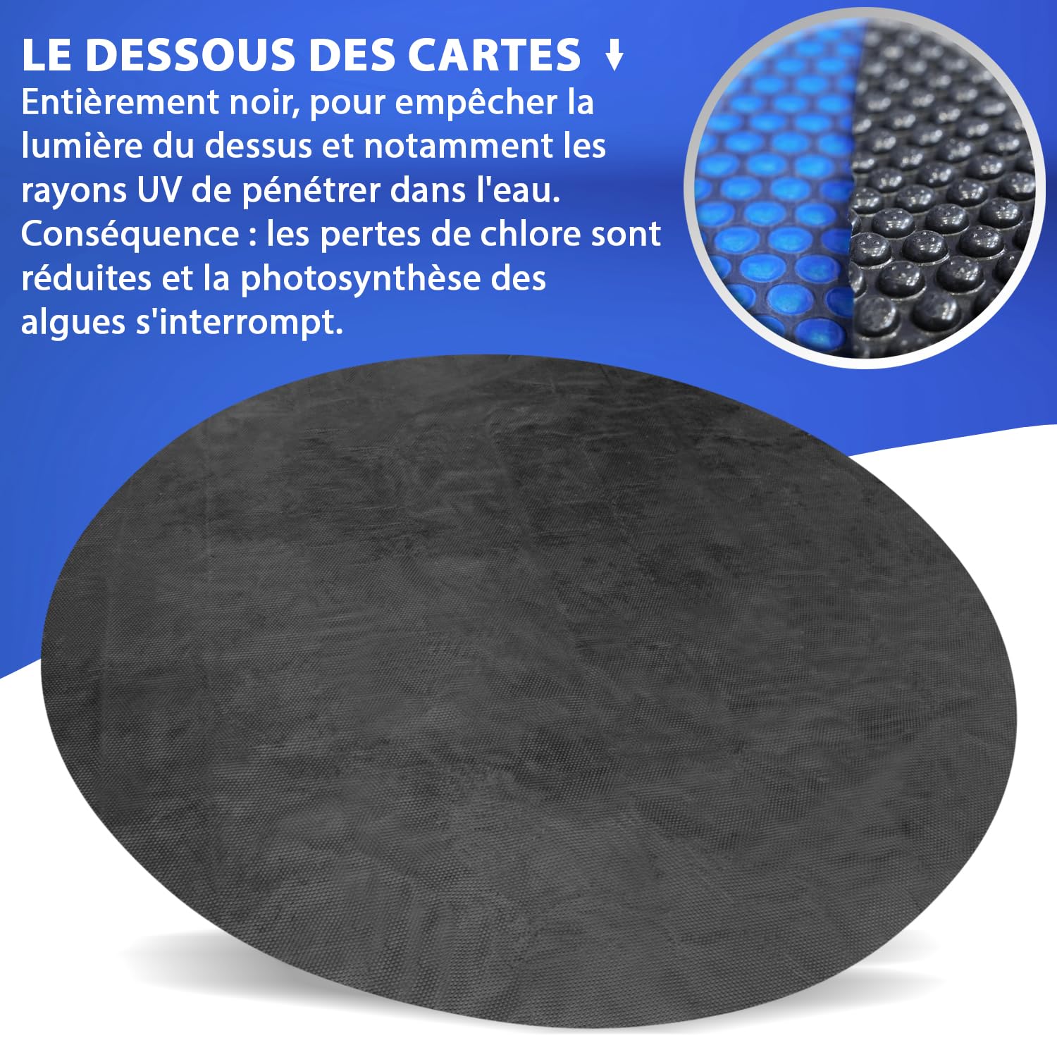 Couverture de piscine 400 µm, rond 4,57m