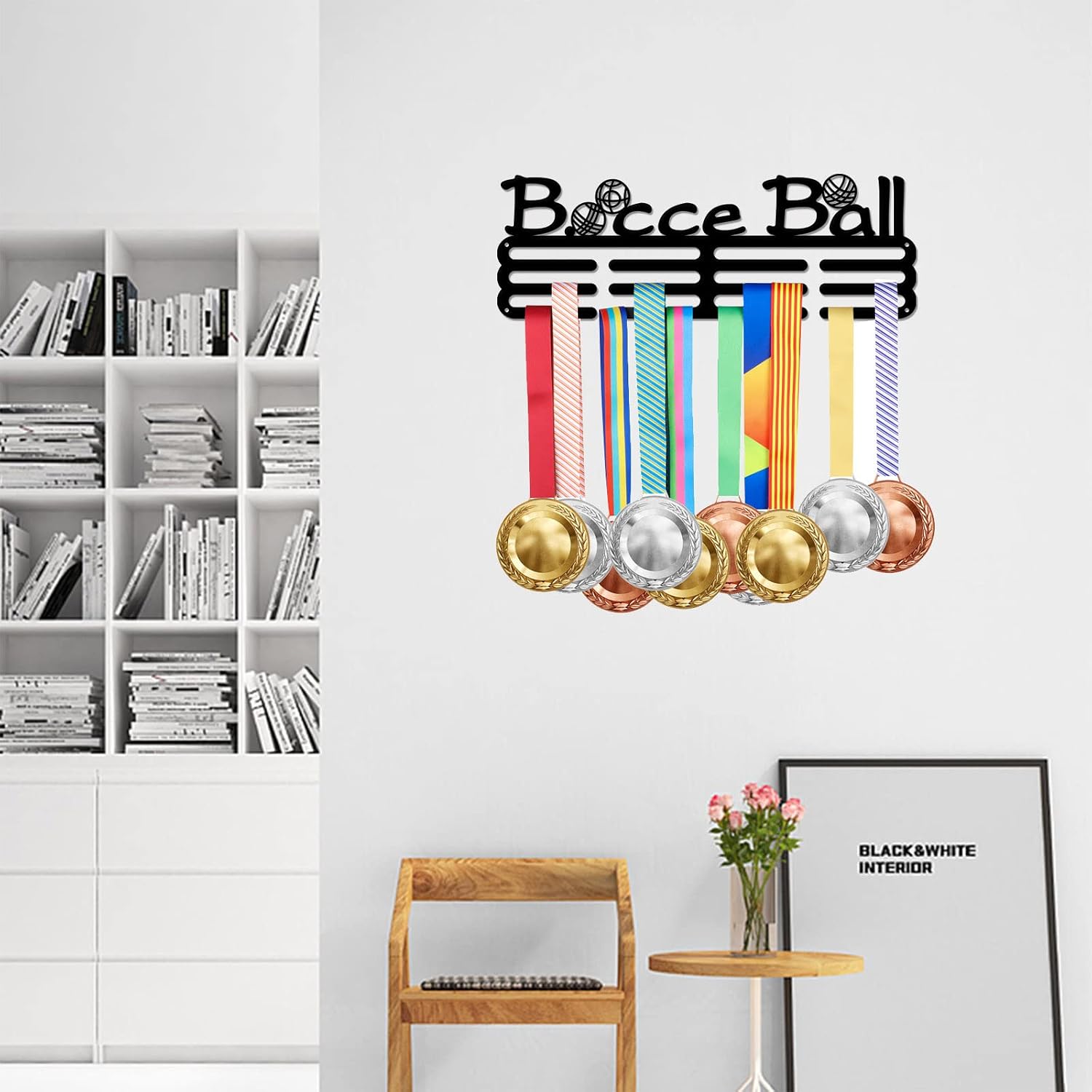 SUPERDANT Sports Medal Hanger Metal Wall Mount Ribbon Display Holder Rack Medal Wall Hanger Personalized Medal Holder Metal Race Award Hanger for Wall Mount