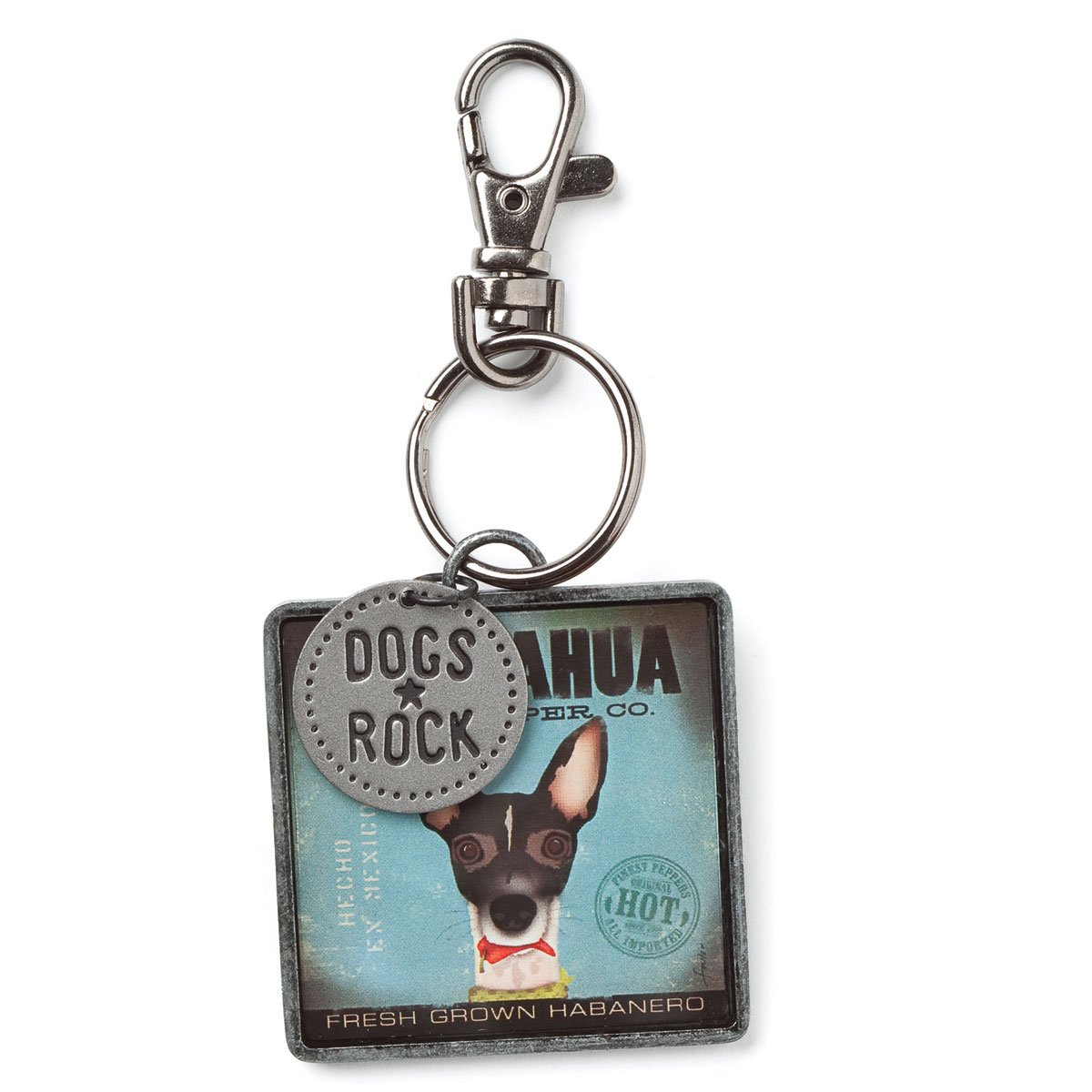 Enesco Blue Dogs Rock Chihuahua Keychain