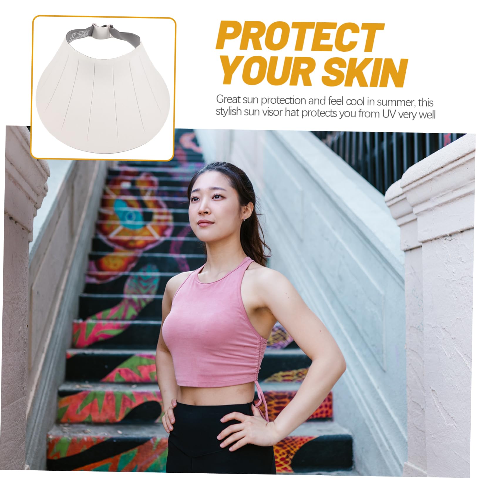 Hemobllo Sombrero de Playa Portátil y Decorativo para Mujer con Protección UV Sombrero Transpirable y Plegable para Actividades
