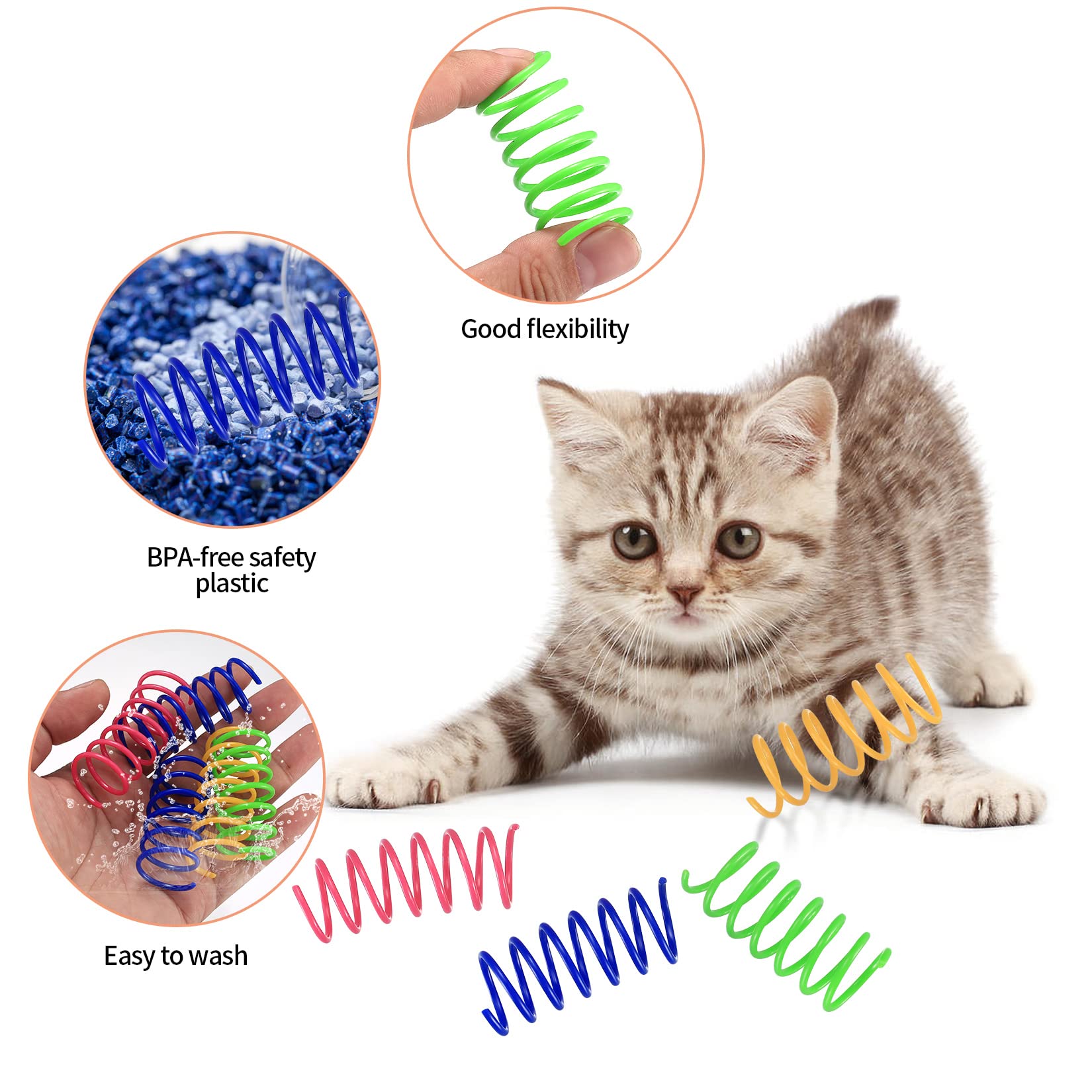 JOINPAYA Halloween Katzenspielzeug 16-teilig - Spiralfedern & Plüschaugen Für Interaktiven Spielspaß