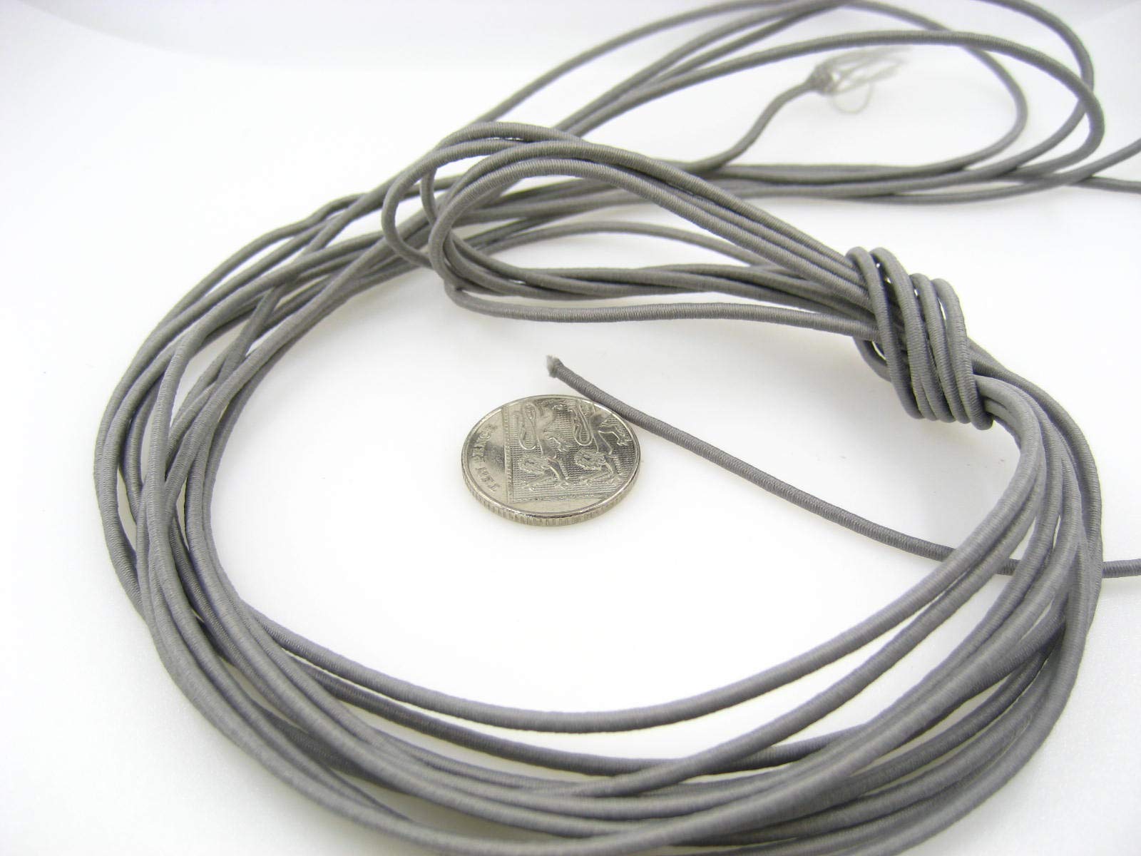 5m of Grey 2mm Diameter Round Elastic Cord Sewing Accessories 2mm Stretch Bungee Cord