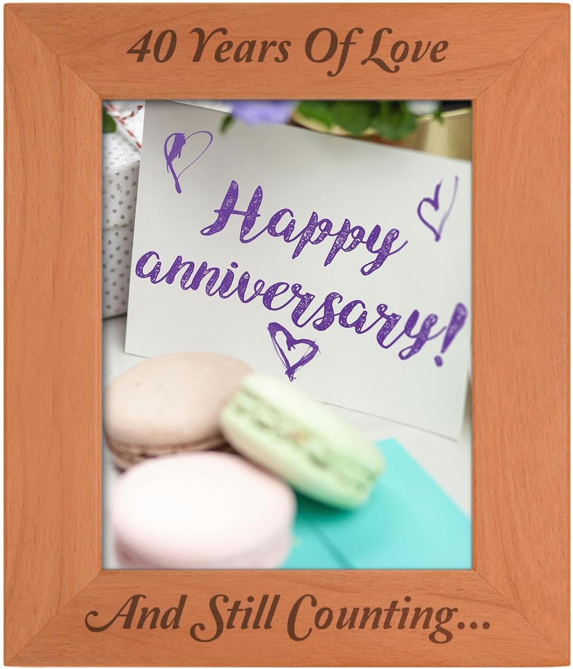 Personalized Gifts Sentimental Photo Frame 40 Years Of Love And Still Counting Wood Engraved 8x10 Portrait Picture Frame