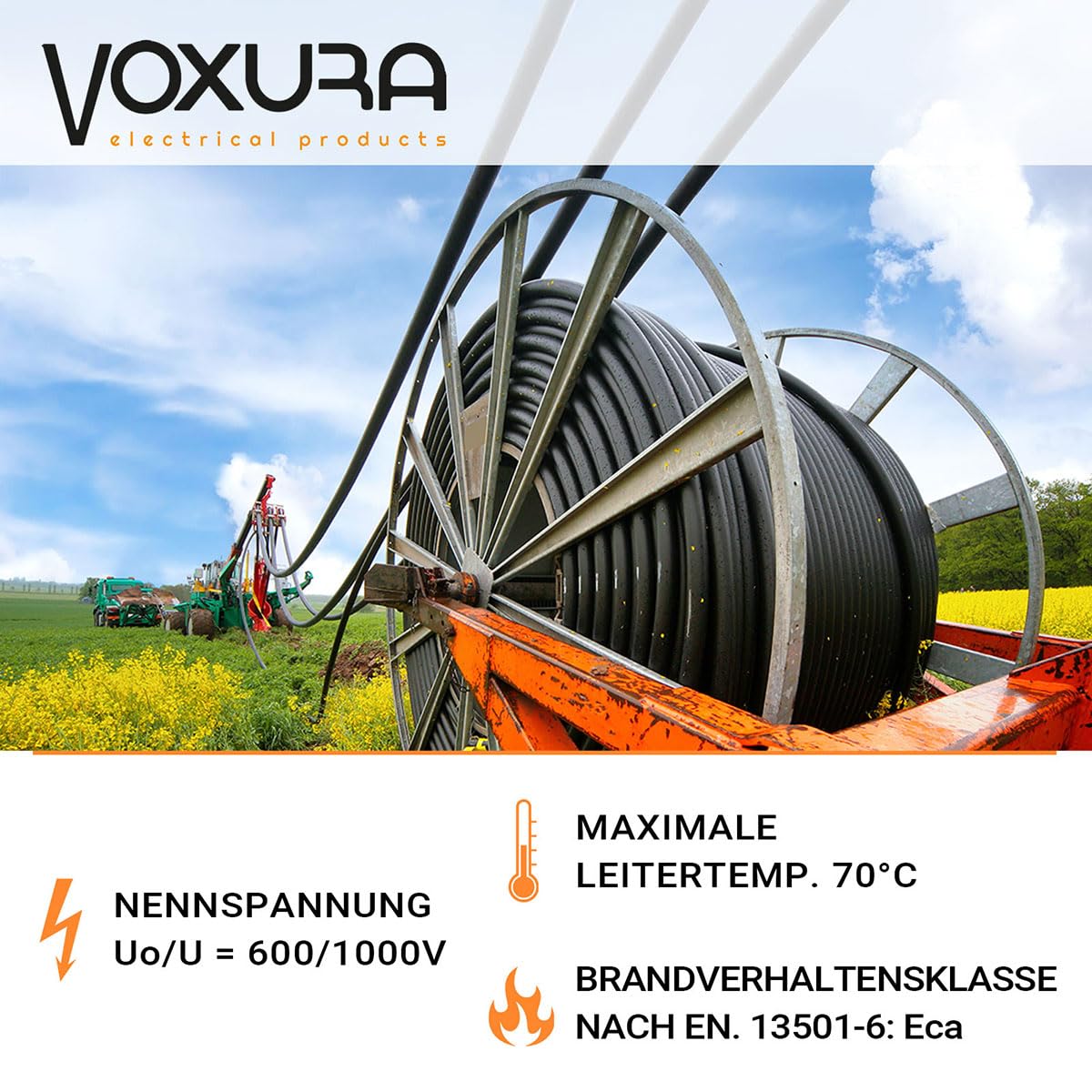 NYY-J 3x1,5 mm² 50m Ring Erdkabel Stromkabel Kupfer