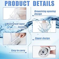 Vista 3 de Coume 2 pares de cubiertas para zapatos de lluvia antideslizantes impermeables, cubiertas protectoras reutilizables, cubiertas altas tipo botas