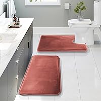 Vista 73 de Clara Clark - Tapete para baño, de espuma viscoelástica, terciopelo y felpa ultra suave, antideslizante, lavable a máquina y de secado rápido, de 17