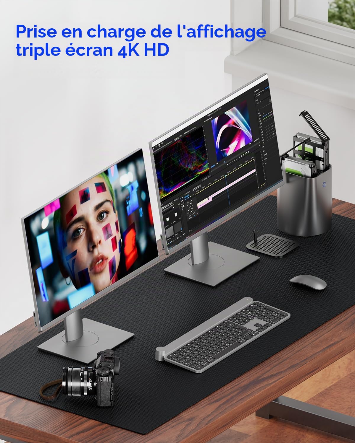 AOOSTAR R7 Mini PC de bureau NAS à 2 baies, serveur NAS Ryzen 7 5825U, sans RAM, sans SSD, 2 mémoire SATA de 3,5" (jusqu'à 2 x 22 To), 2 emplacements M.2 NVMe, 4K HDMI, 2 x 2,5 G, WiFi6, stockage