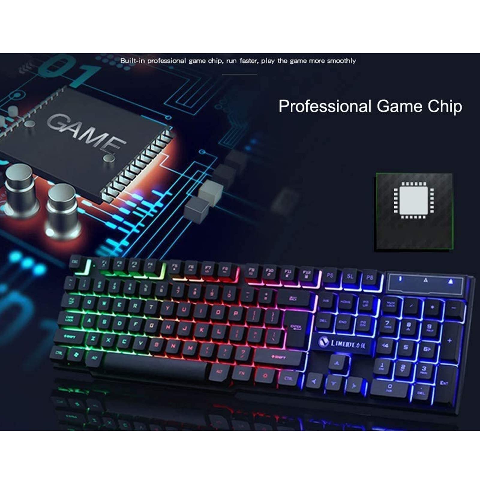 Klawiatura mechaniczna i myszka zestaw RGB 104 klawisze niebieskie przełączniki przewodowy USB, programowalna mysz gamingowa do komputera biurkowego biały biała