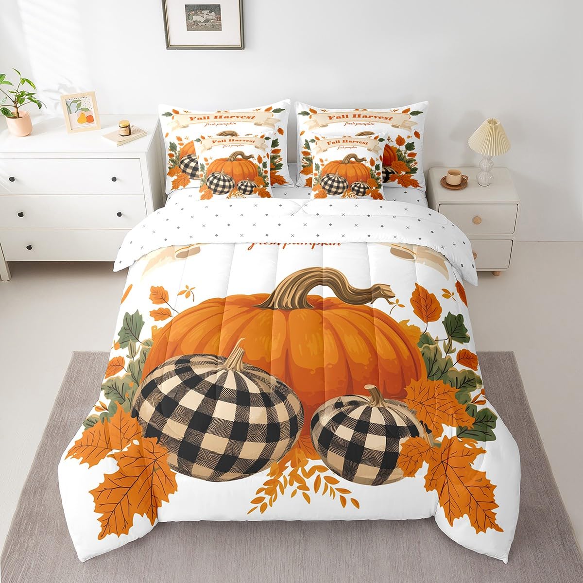 Parure de lit 7 pièces récolte d'automne pour des nuits cocooning
