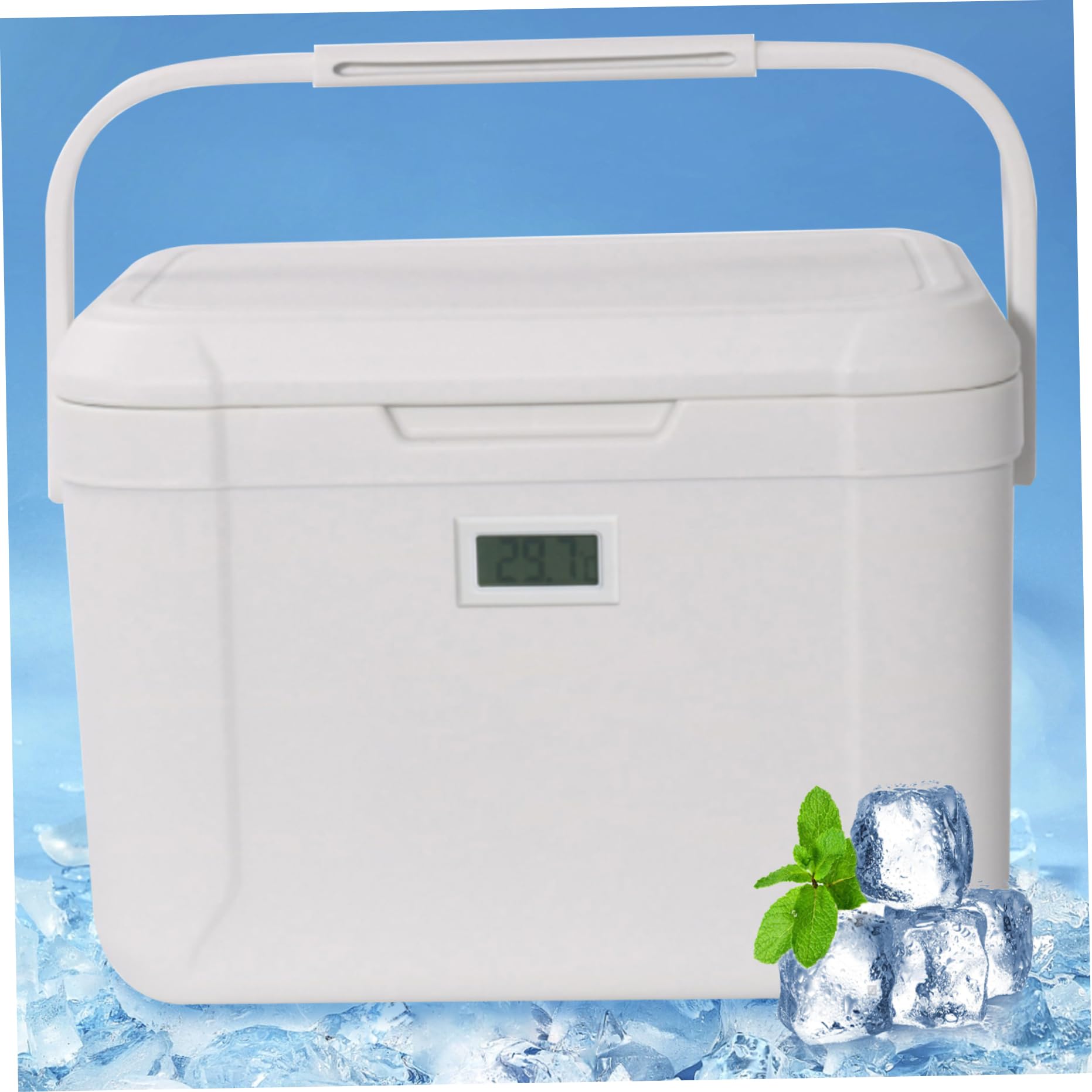 Borsa frigo rigida da 5, 3 Qt, piccola scatola termica, ghiacciaia portatile con maniglia e display della temperatura, a prova di perdite, per mantenere la spiaggia raffreddata per 48-72 ore, per