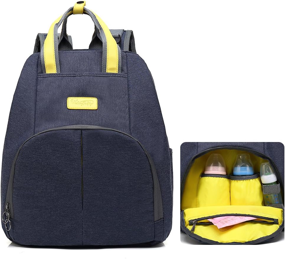 Diaper Bag Backpack,WalkingToSky Multi-Function Baby Diaper Backpack Large Organized Nappy Bag Water Resistant Backpack Travel Bags for Mummy and Daddy with Changing Pad and Bottle Holder Bag(Blue)