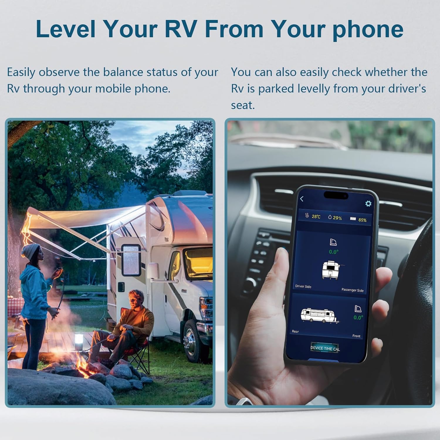 Wireless RV Leveling System, Camper Leveling System, Travel Trailer Leveling System, Compatible with LevelMate PRO Leveling System, w/APP