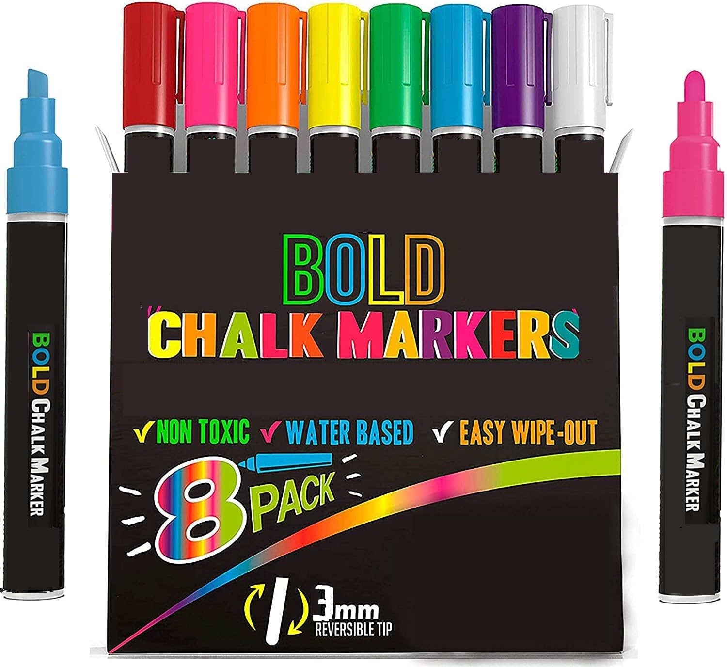 Liquid Chalk Markers for Blackboards Bold Color Dry Erase Marker Pens