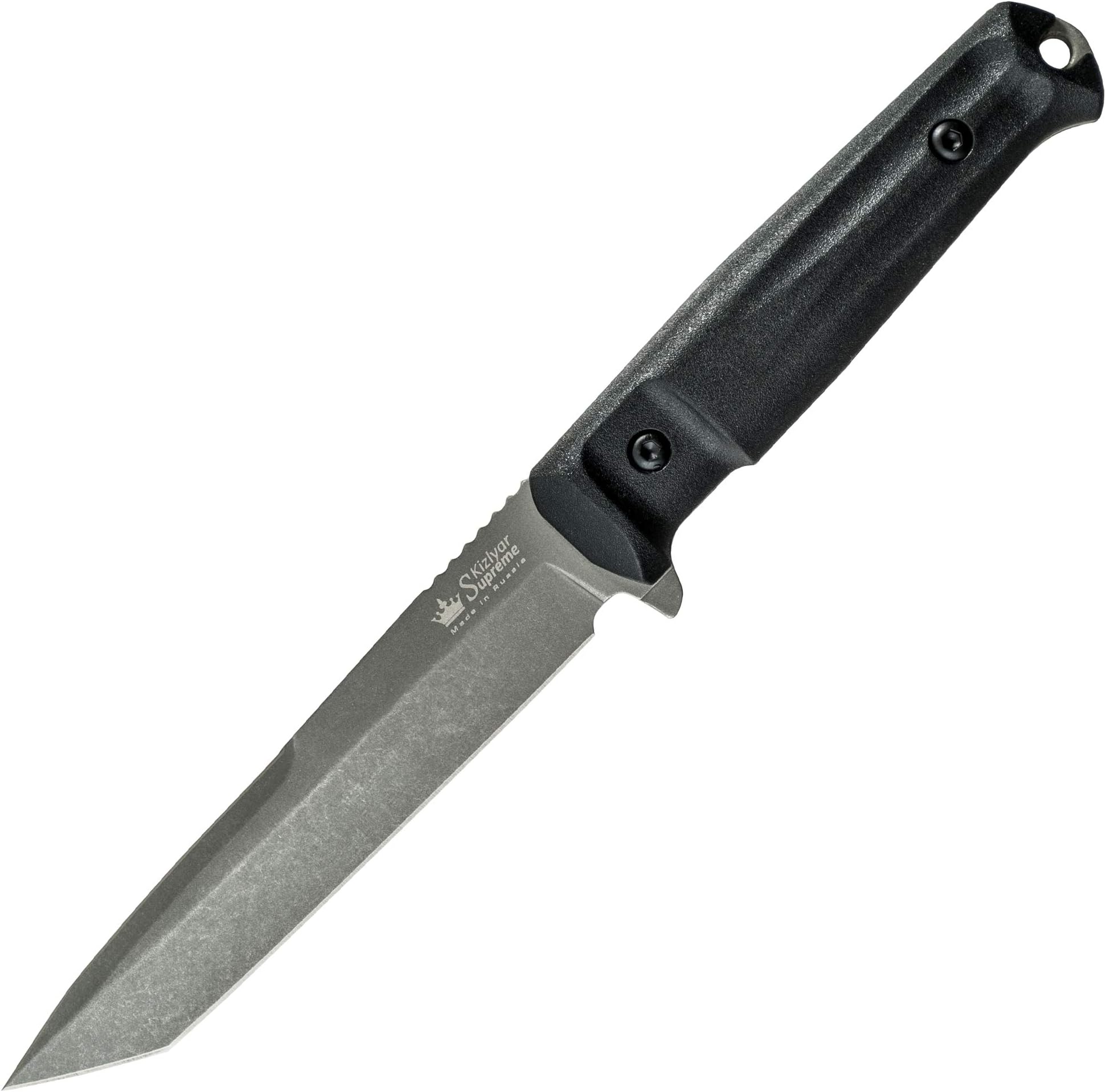 Kizlyar KK0015 Aggressor D2 Russian Made Titanium Tactical Knife, Black