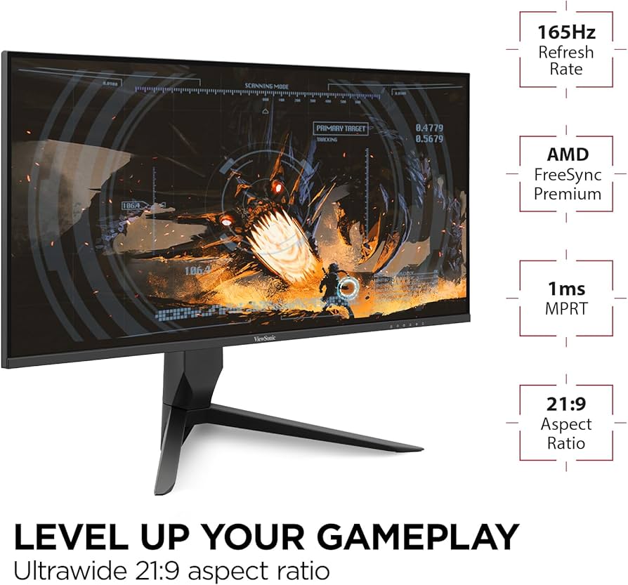Amazon.com: ViewSonic VX3418-2K 34 Inch 21:9 1440p 1ms 165Hz