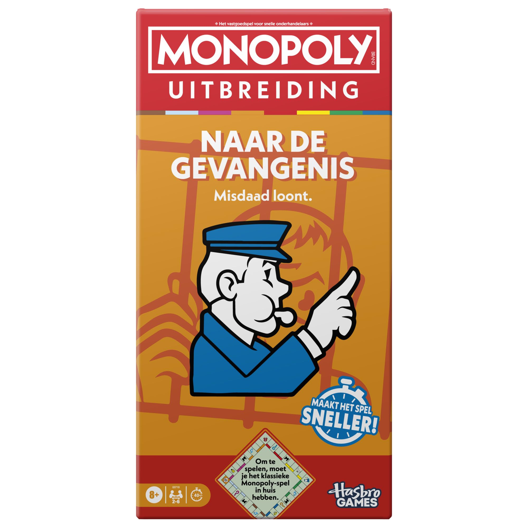 Monopoly, Extension Allez en Prison (Jeu Monopoly Classique requis pour Jouer) - Version néerlandaise