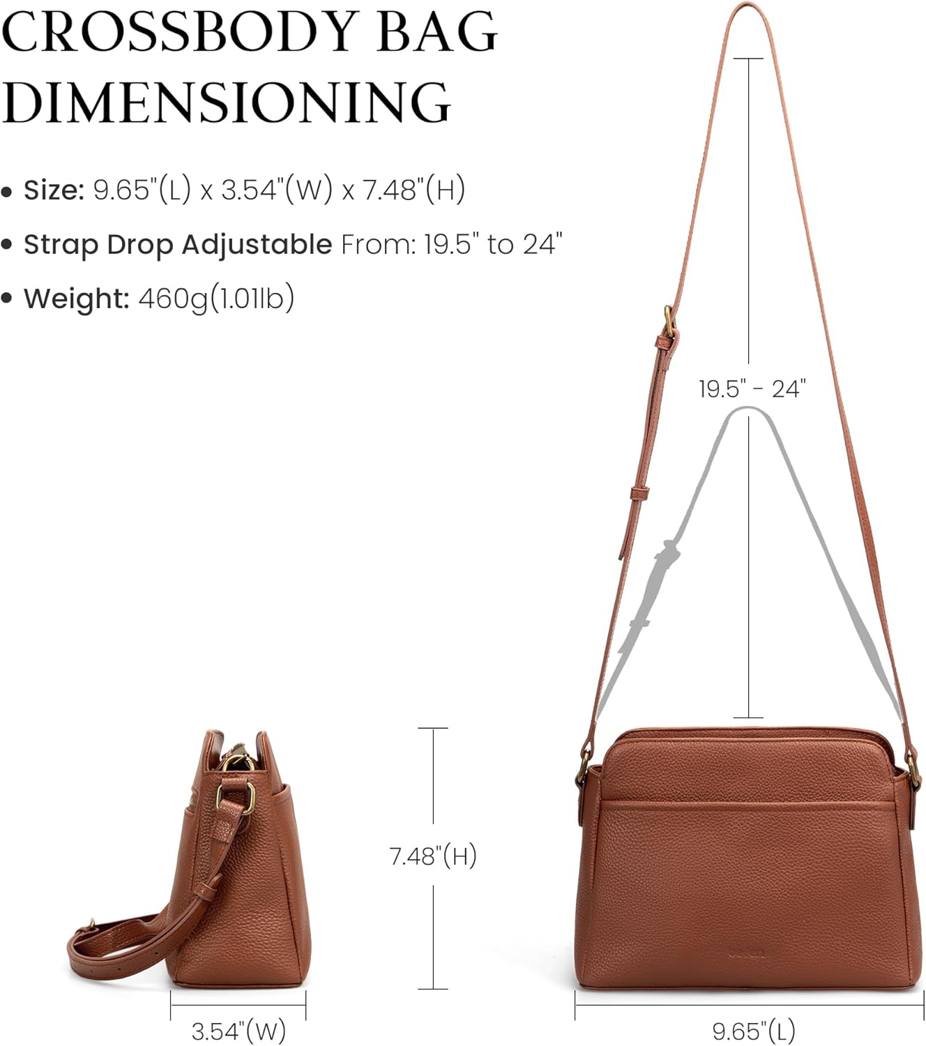 befen Anti-theft Crossbody Bag for Women Genuine Leather, Small Cross Body Shoulder Handbags with RFID Card Slots - Image 4