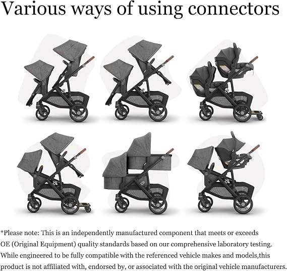 Upper Adapter Compatible with UPPAbaby Vista and Vista V2 and Vista V3 Strollers/Bassinet, Toddler Seat, Aria, Mesa V2, or Mesa Max Infant-Secure (Car Seats Accessories 1Set+2 Pcs Stroller