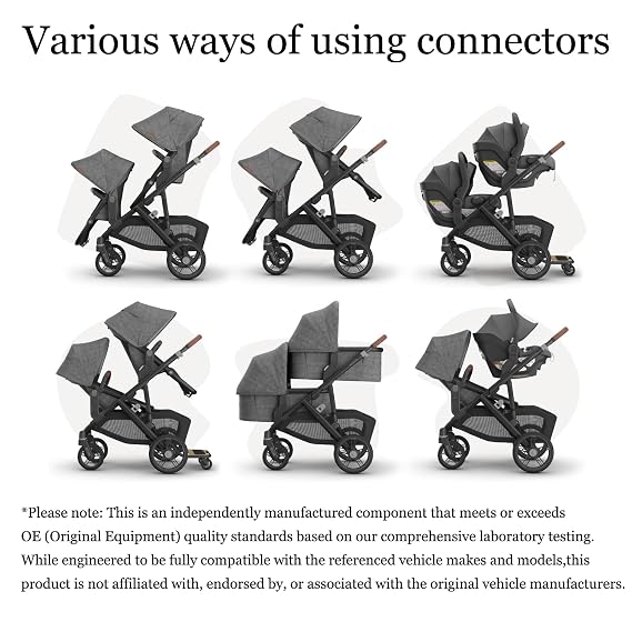 محول العلوي متوافق مع UPPAbaby Vista و Vista V2 و Vista V3 Strollers/Bassinet، مقعد الطفل، Aria، Mesa V2، أو Mesa Max Infant-Secure (ملحقات مقاعد السيارة 1Set+2 Pcs Stroller Hooks)