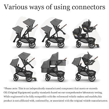 محول العلوي متوافق مع UPPAbaby Vista و Vista V2 و Vista V3 Strollers/Bassinet، مقعد الطفل، Aria، Mesa V2، أو Mesa Max Infant-Secure (ملحقات مقاعد السيارة 1Set+2 Pcs Stroller Hooks)