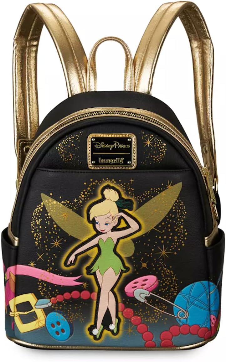 LoungeflyDisney Parks Tinker Bell Mini Backpack โ Peter Pan Tinkerbell, Black, M, Backpack
