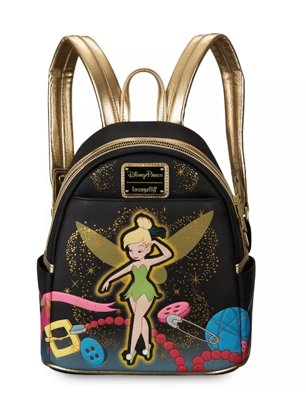LoungeflyDisney Parks Tinker Bell Mini Backpack – Peter Pan Tinkerbell, Black, M, Backpack