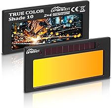 Auto Darkening Welding Lens 2x4 1/4 Shade 10, Solar Energy True Color Blue Welding Lens, Gold Welding Lens Replacement for Standard Welding Hoods and Welding Helmets