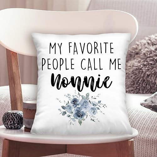 Miniatura 3 de Nonnie Gifts - Fundas de almohada de 18 x 18 pulgadas, regalos para la mejor abuela para Navidad de parte de nietos, My Favorite People Call Me