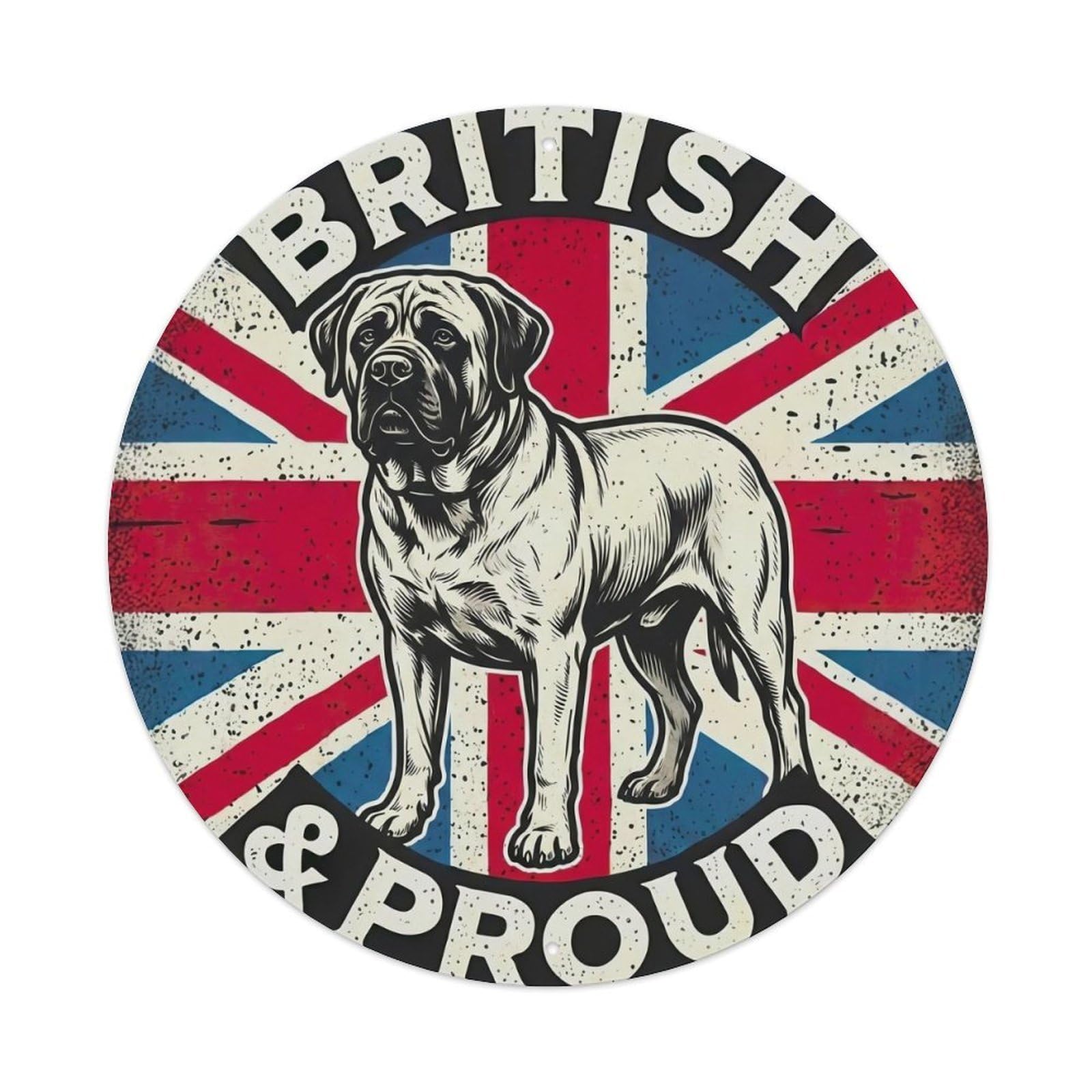 British Proud Mastiff Pet Breed Heritage Emblem Metal Tin Sign