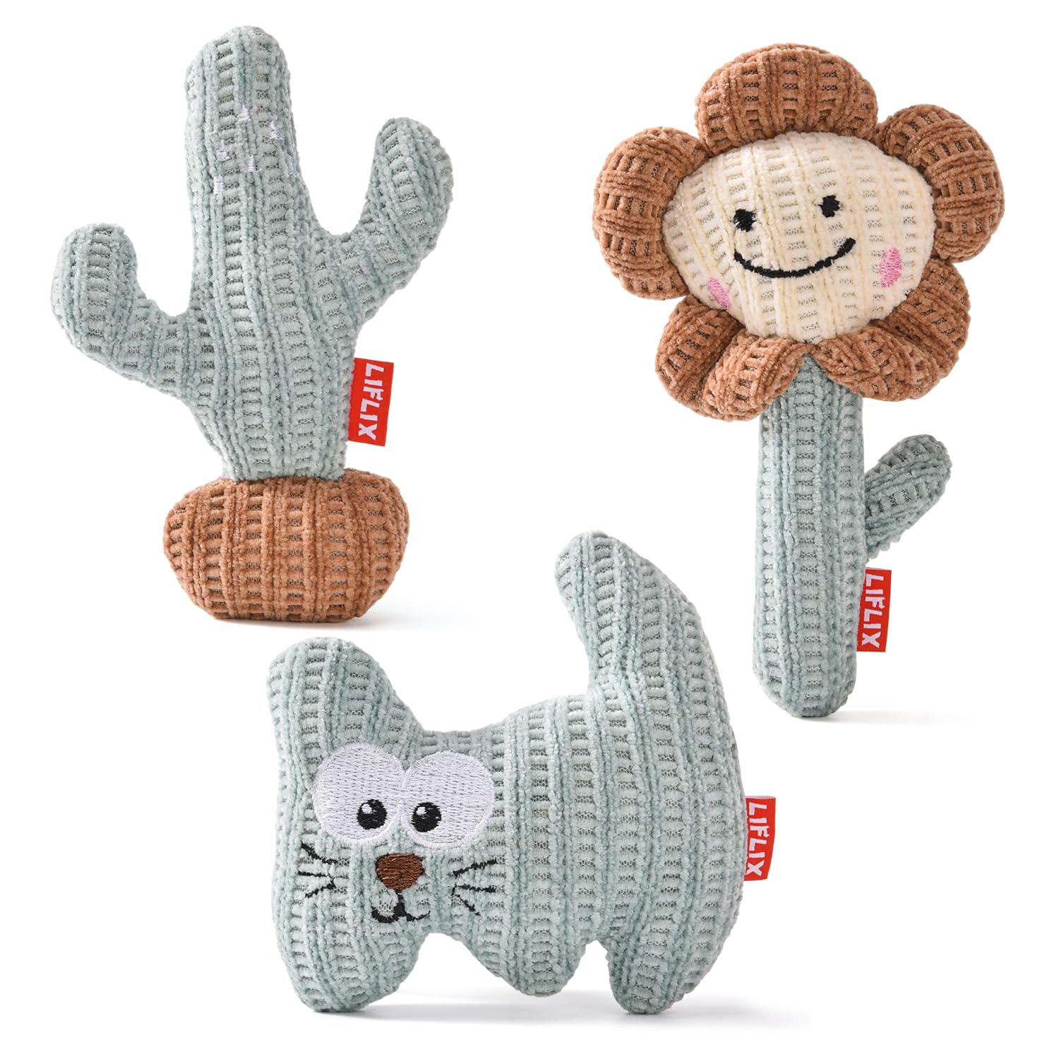 LIFLIX 3 PCS Catnip Cat Toys, Cute Cat Nip Plush Toys for Indoor Kitten, Interactive Small Cat Kicker Toys