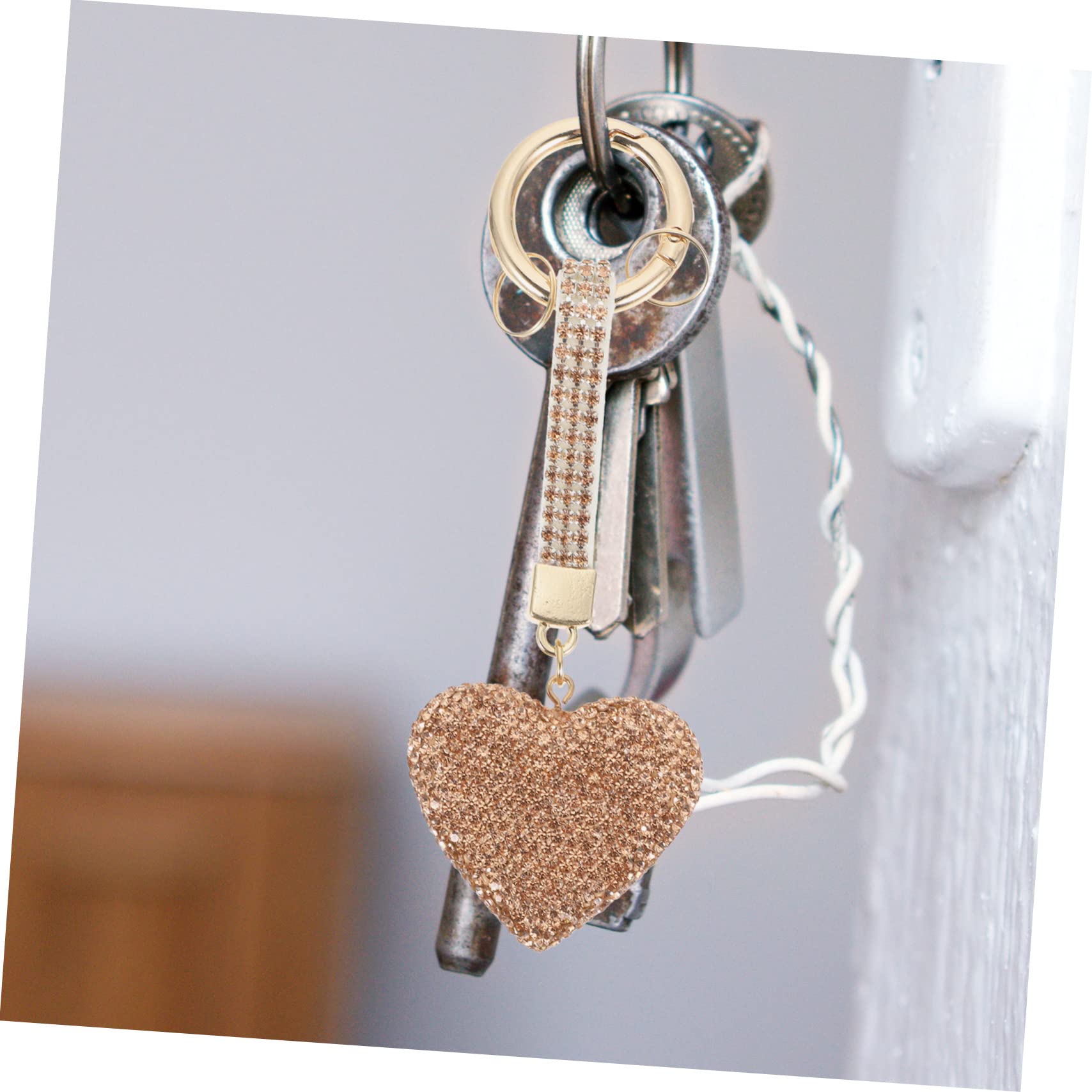 DECHOUS 5stücke Keyring Schlüsselanhänger Mit -herz Für Und Mädchen Glitzernde Dekoration Für Handtaschen Und Autoschlüssel Für Geburtstage Und Feiertage