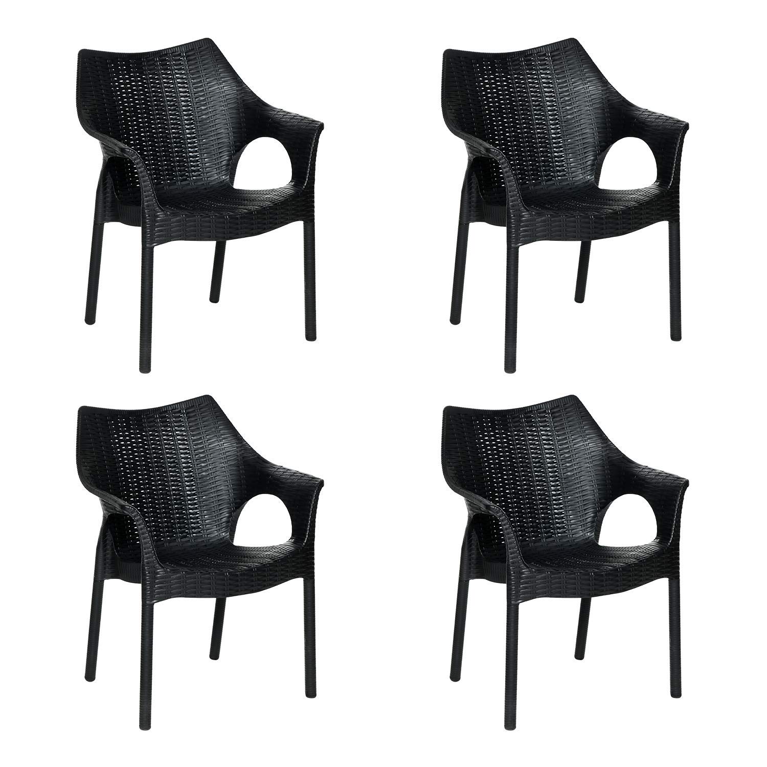 Supreme Cambridge Heavy Durable Plastic Chair with Steel Legs for Home, Office, Garden and Restaurents (Black, Set of 2)-image-28