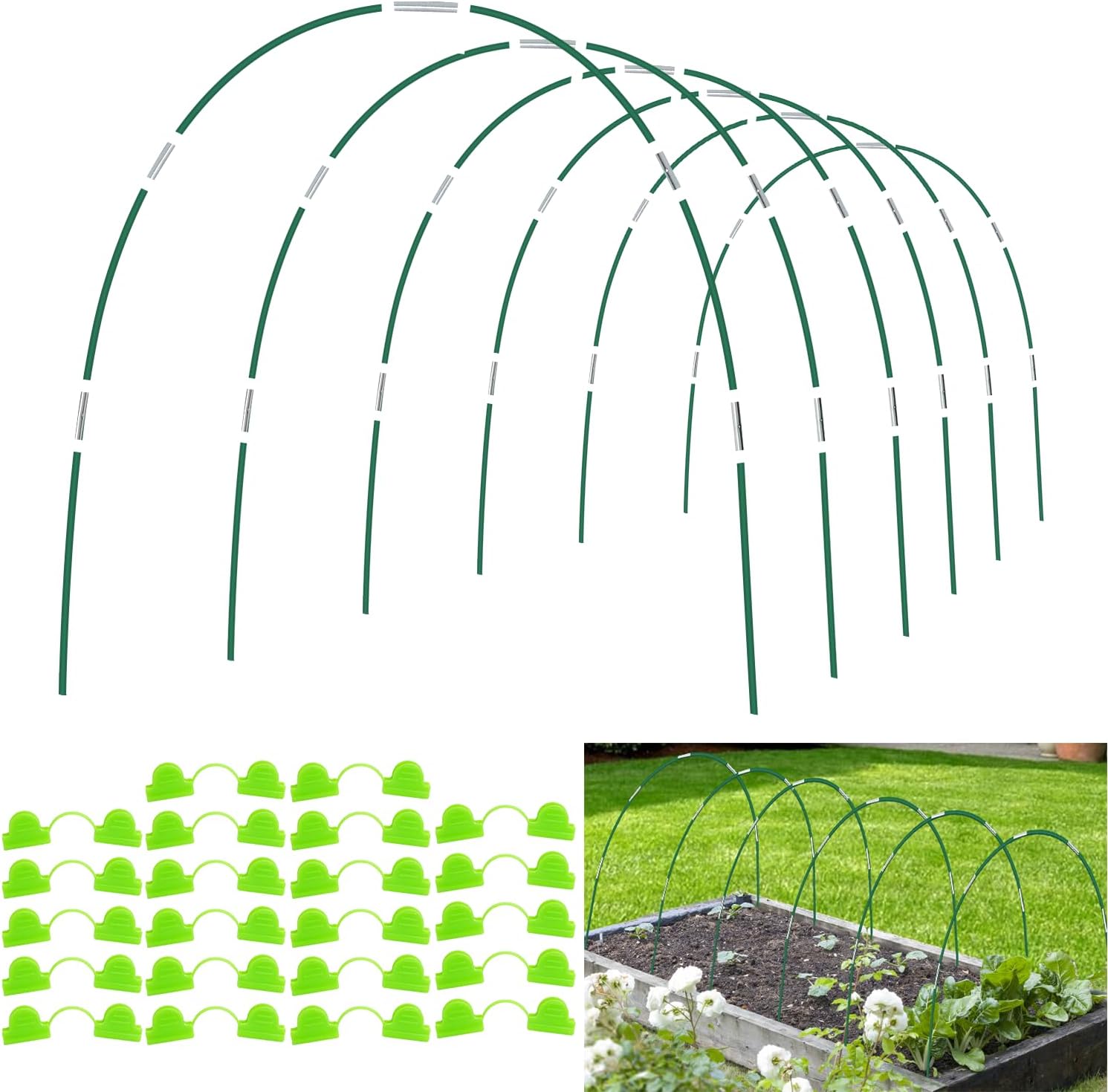 Garden Hoops for Raised Beds, 6ft Mini Greenhouse Hoops