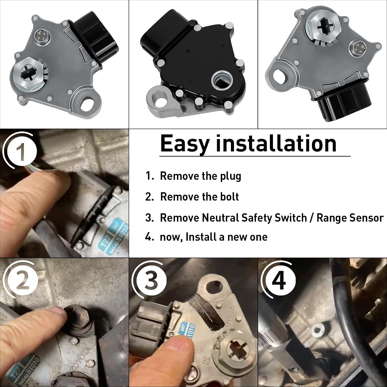 8454051010 Neutral Safety Switch Range Sensor Compatible with Toyota Tacoma 2000-2004,4Runner 2003-2004,Land Cruiser 2000-2005.Compatible with Lexus Sc430 2002-2005,Lx470 2000-2005,Gx470 2003-2004.