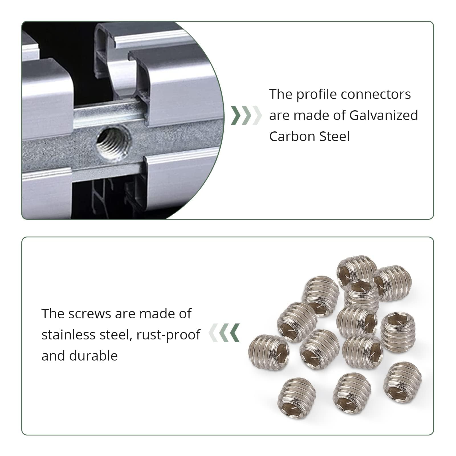 EYPINS 20 szt. 2020 aluminiowe złącza liniowe proste 180 mm złącze wewnętrzne 8 mm uchwyt z płaską płytą z gniazdem T ze śrubami, złącze ocynkowane do profili aluminiowych 2020 2040