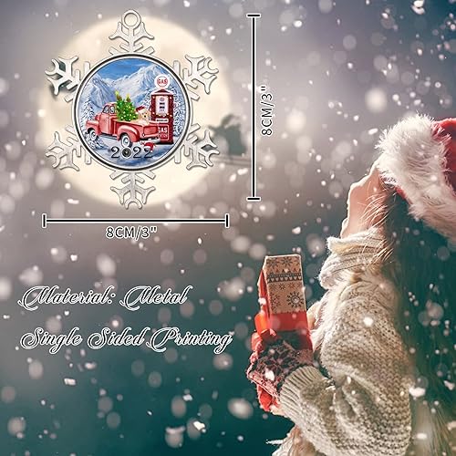 Miniatura 2 de Adornos de metal de felicitación para perros de invierno, colgante colgante para colgar precios de gasolinera, adornos de Navidad, perro de nieve en