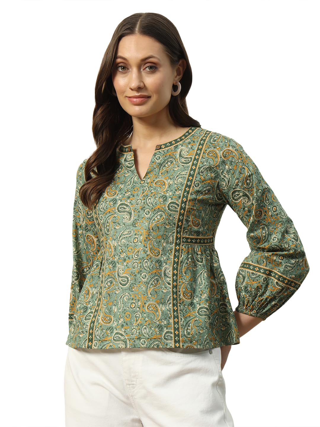 fiorra Women's Cotton Regular Fit Floral Printed Top-picture-41