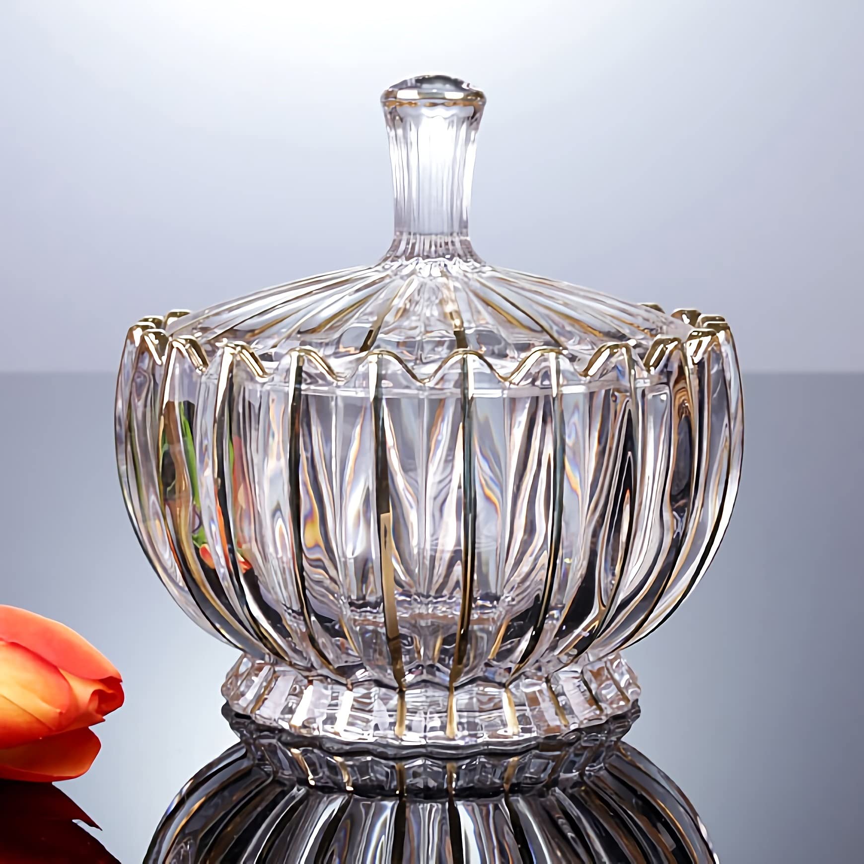 Sucrier avec couvercle sucrier sucrier en cristal transparent avec couvercle, boîte à sucre en verre épaissi, distributeur de sucre pot de bonbons pot d'assaisonnement avec couvercle